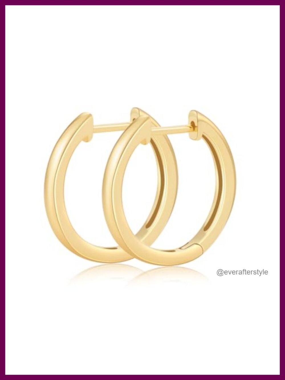 14K Gold Small Huggie Earrings for Women, 12mm Hoop